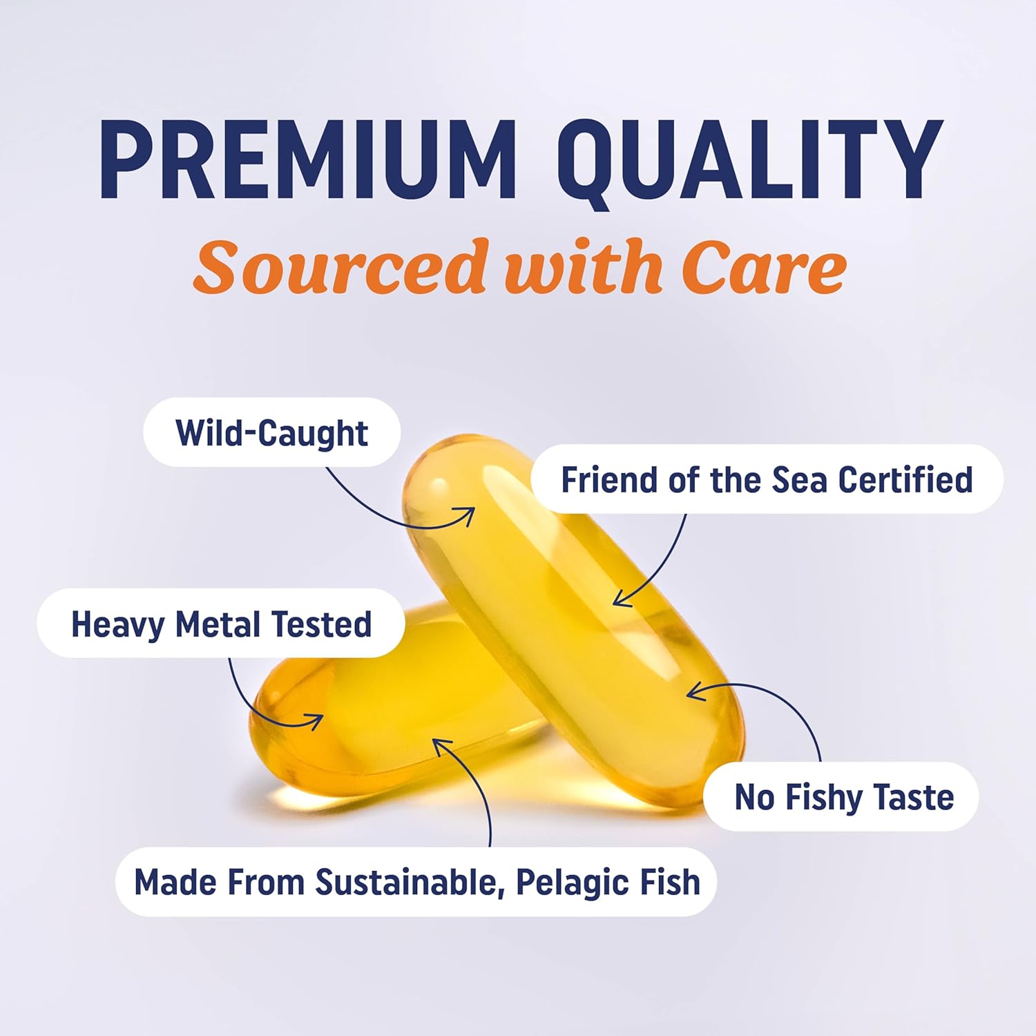 Premium Triple Strength Omega-3 Fish Oil Supplement with EPA & DHA, 2100mg Omega-3 Fatty Acids, 1300mg EPA + 860mg DHA, Wild Caught, Burpless, 180 Ct