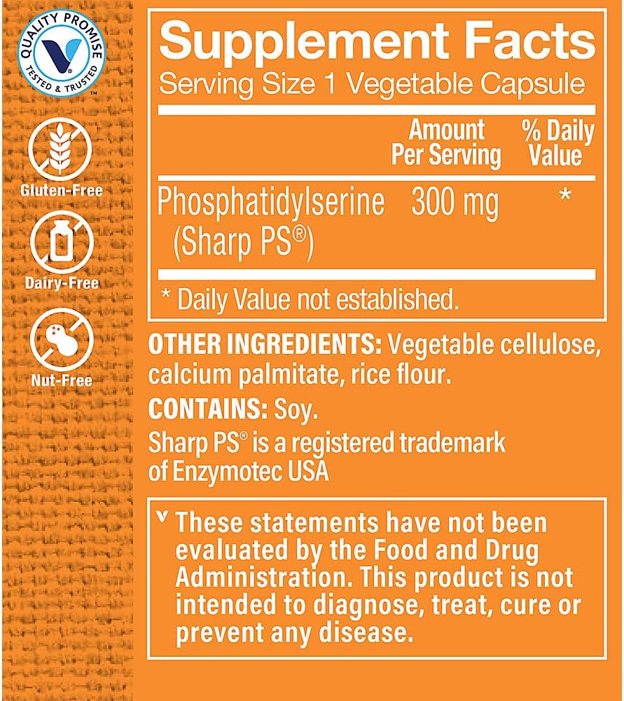 Premium Triple Strength Phosphatidylserine Capsules for Brain Health - 30 Day Supply