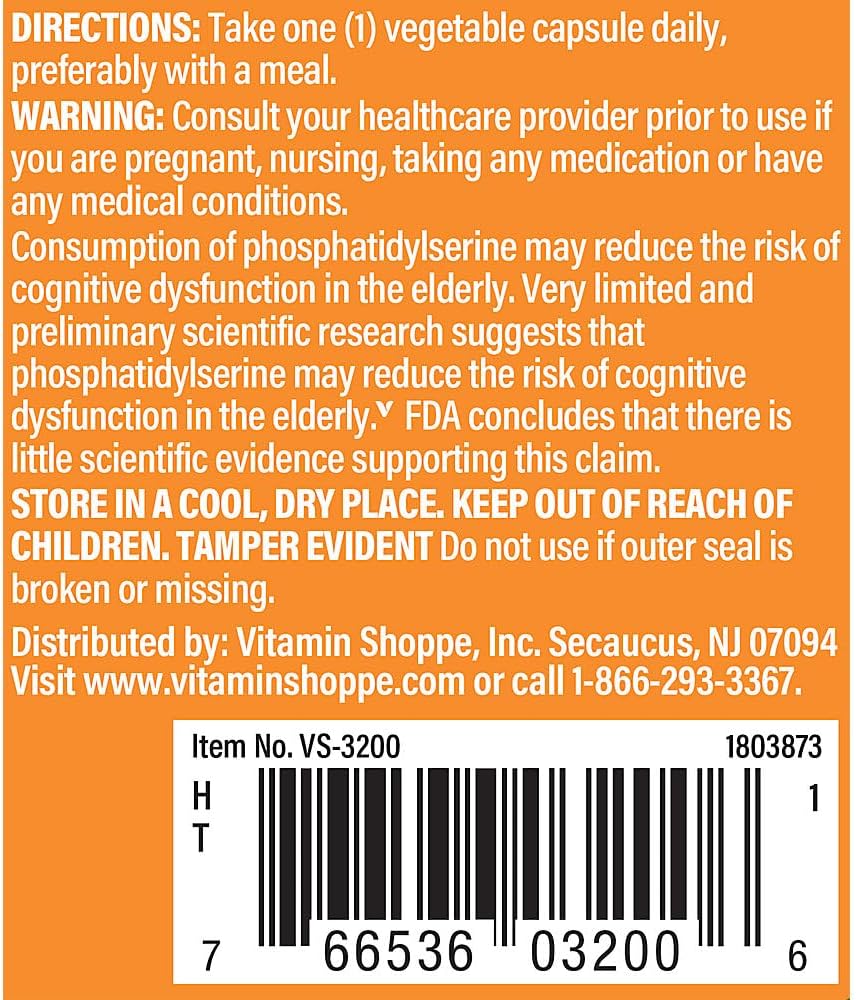 Premium Triple Strength Phosphatidylserine Capsules for Brain Health - 30 Day Supply