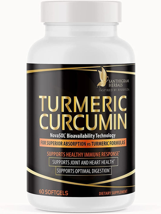 Premium Turmeric Curcumin NovaSOL Supplements with Advanced Nanotechnology for Joint Mobility, Immunity, Digestive Health - 1000mg
