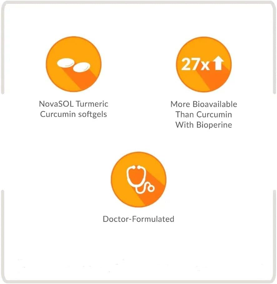 Premium Turmeric Curcumin NovaSOL Supplements with Advanced Nanotechnology for Joint Mobility, Immunity, Digestive Health - 1000mg