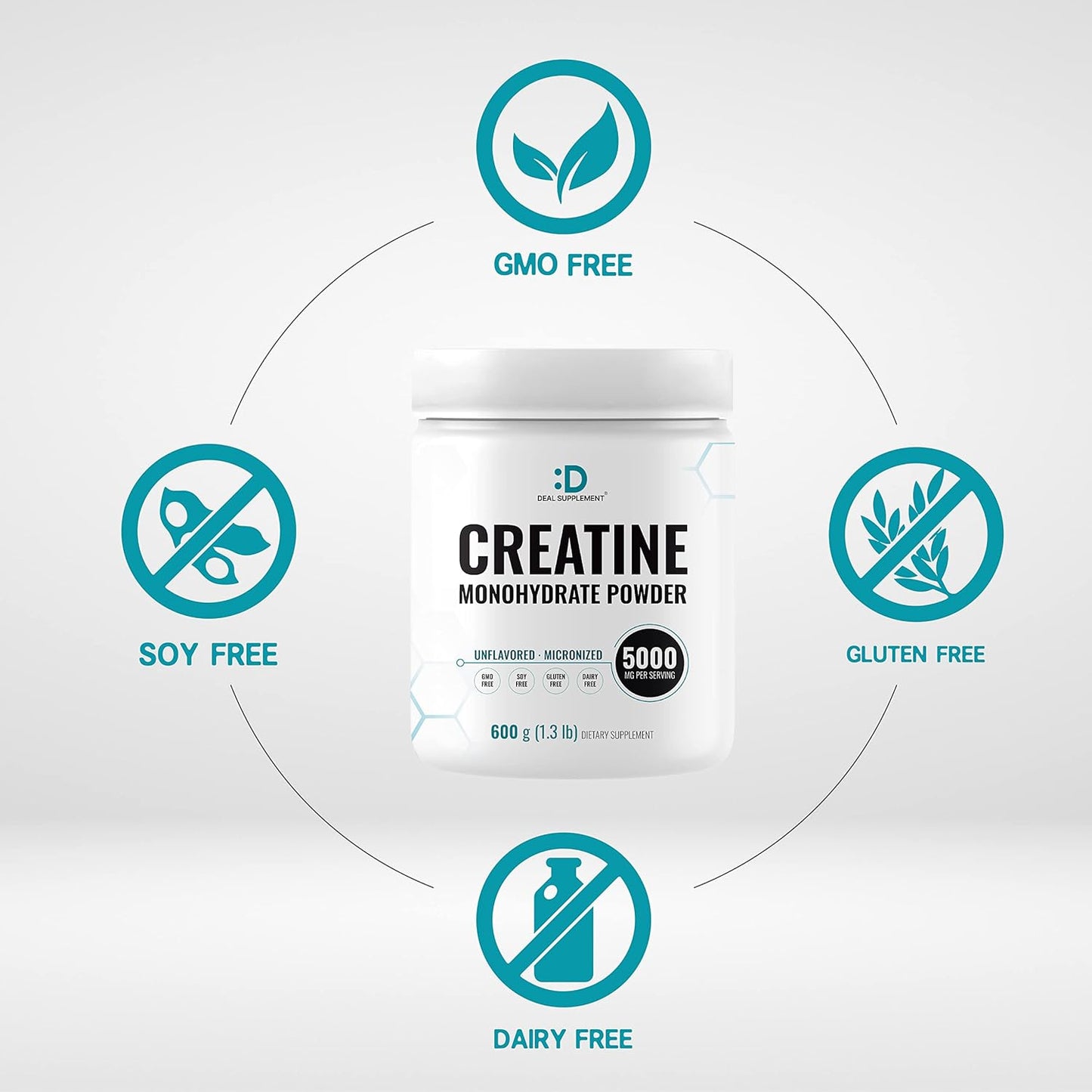 Premium Unflavored Micronized Creatine Monohydrate Powder - 120 Servings of 5000mg (5g) for Enhanced Performance & Recovery | Vegan & Keto-Friendly | Non-GMO & Filler-Free