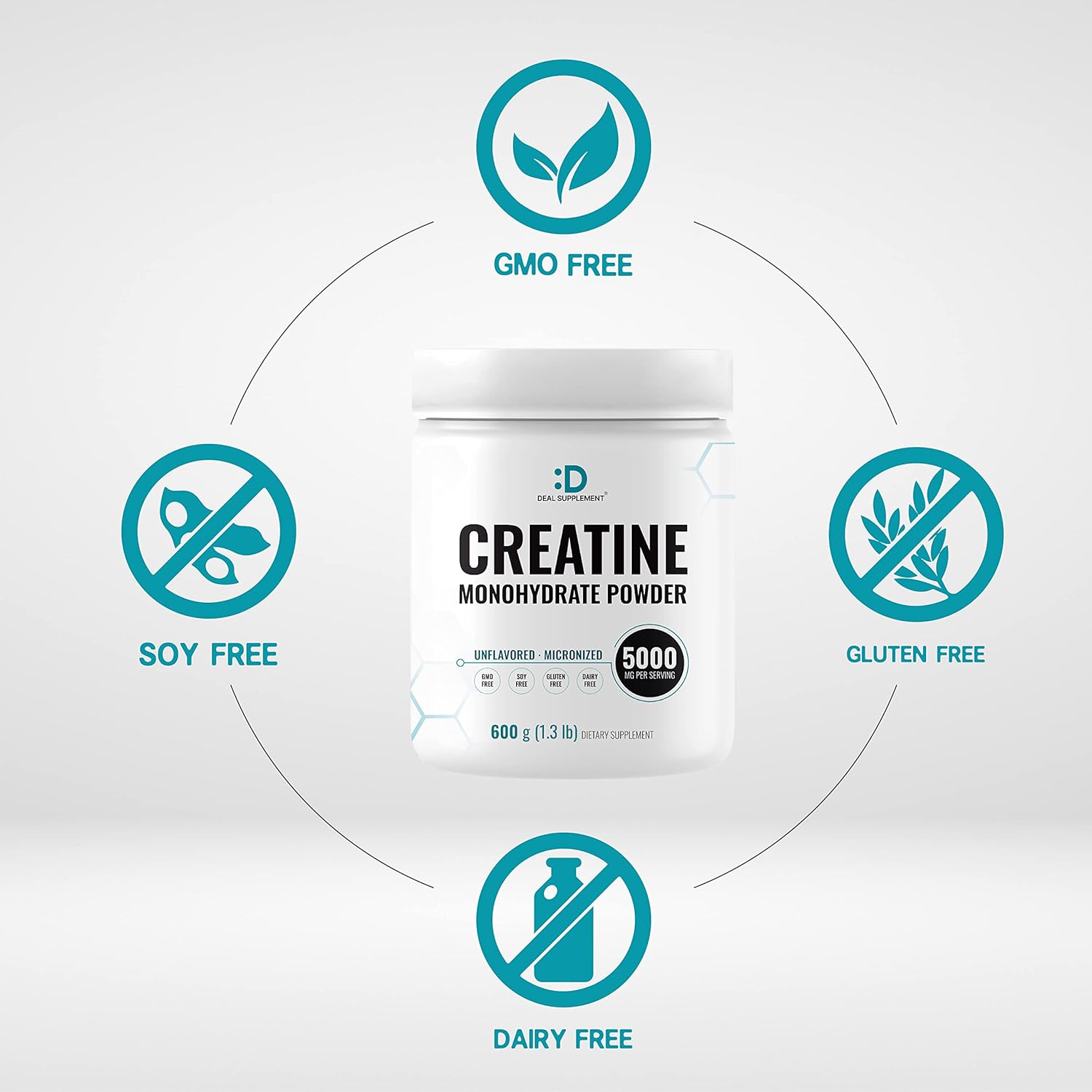 Premium Unflavored Micronized Creatine Monohydrate Powder - 120 Servings of 5000mg (5g) for Enhanced Performance & Recovery | Vegan & Keto-Friendly | Non-GMO & Filler-Free