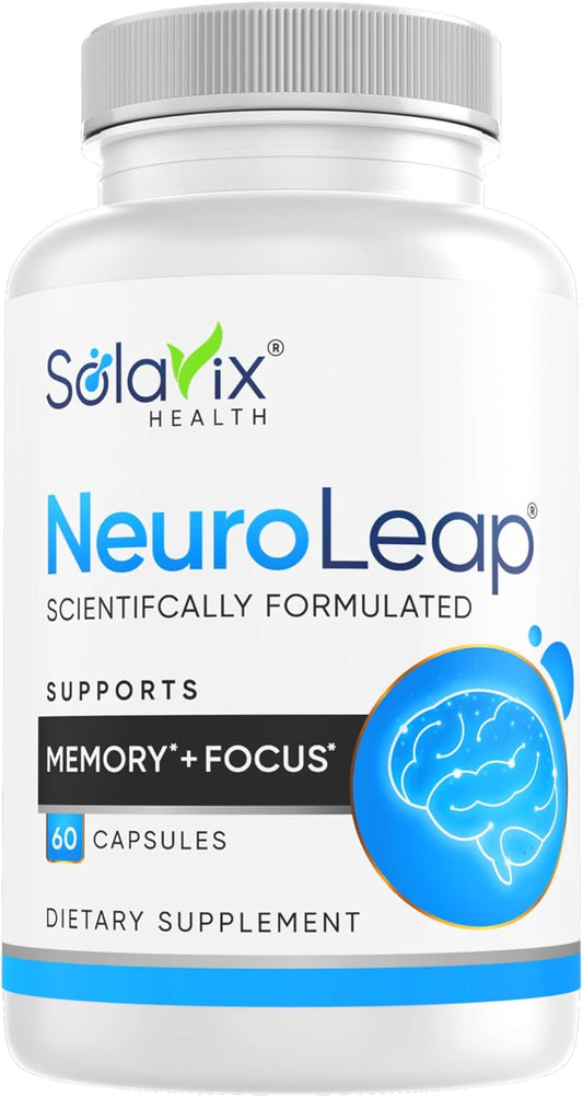 Premium US-Made NeuroLeap Nootropic Supplement for Brain Health | Enhances Memory, Focus, Clarity, Energy | Easy-to-Swallow Capsules with Bacopa Monnieri, Lion's Mane, Rhodiola Rosea, Ginkgo, Ginseng | 60 Count
