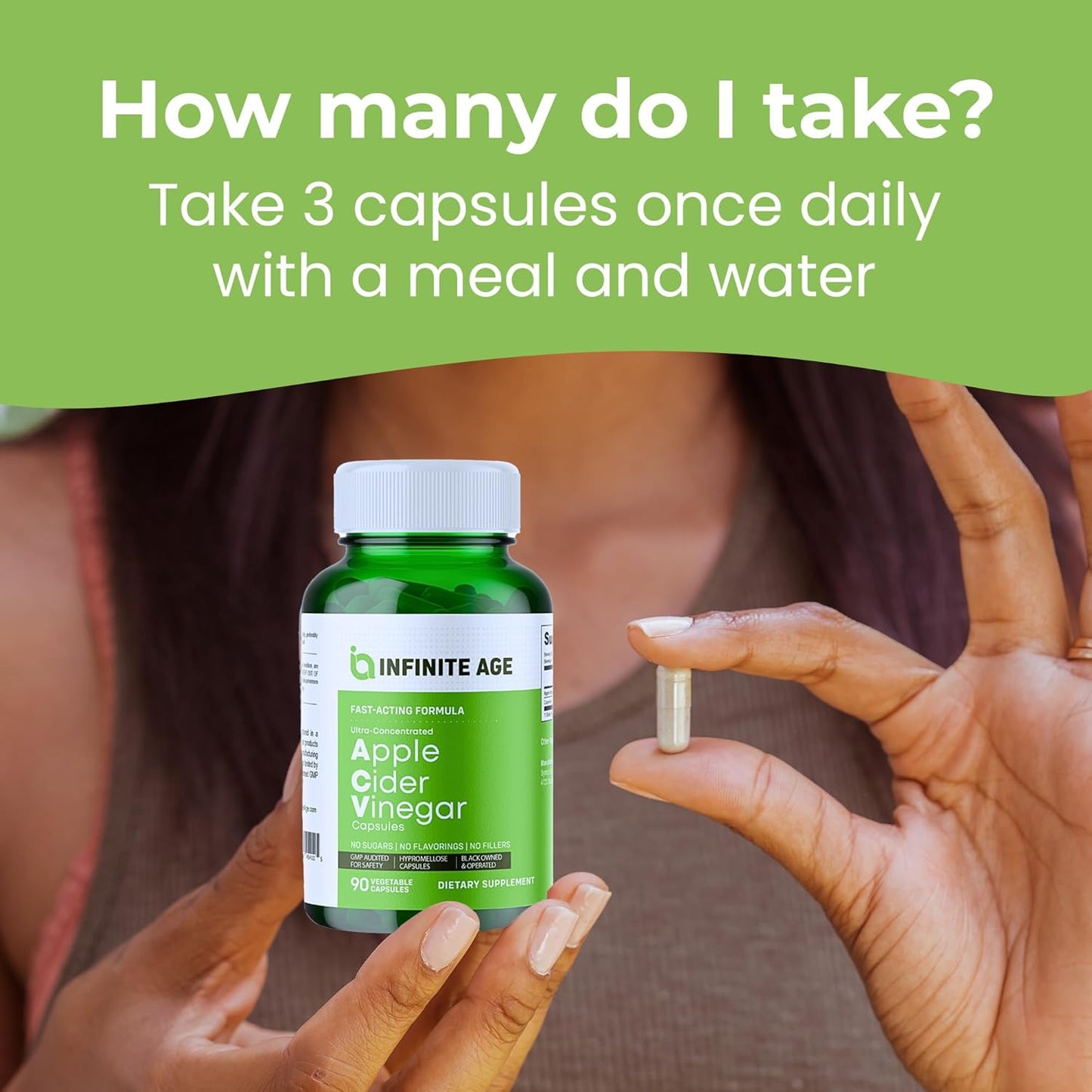 Premium USA-Made Apple Cider Vinegar Capsules - 1950mg, 90 Count - Vegan, Gluten-Free, All-Natural with Cayenne - No Fillers