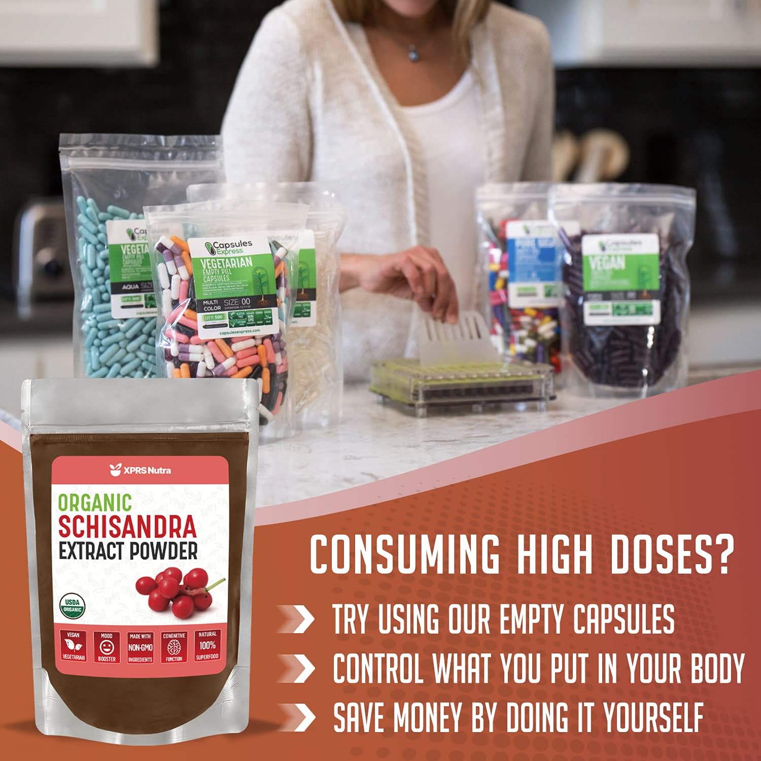 Premium USDA Organic Schisandra Berry Powder Extract - Boost Cognition and Immunity - Vegan Superfood Supplement (8 oz)