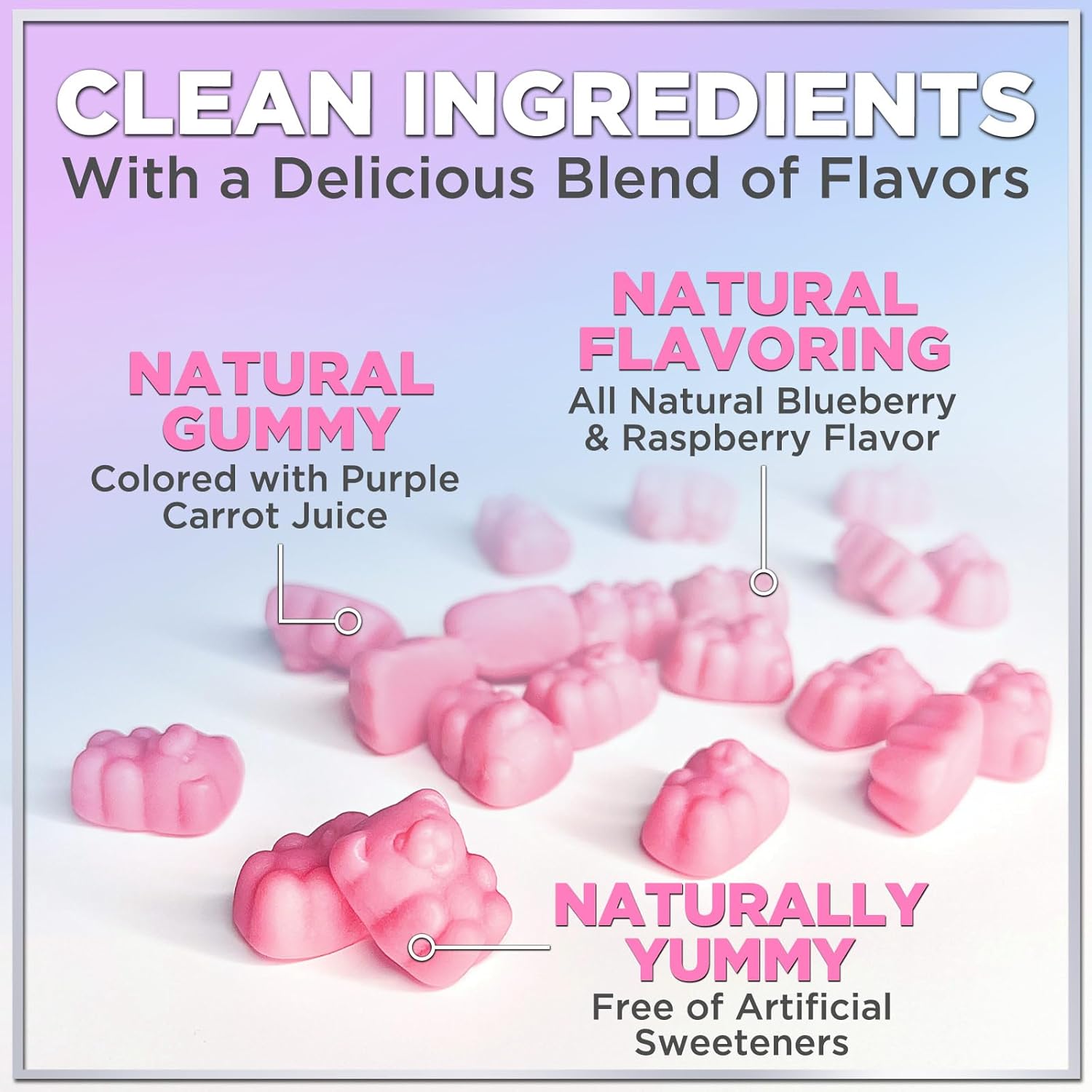 Premium Vegetarian Hair Growth Gummies with Biotin 5000 mcg, Vitamin E & C - 120 Bear Gummies for Stronger Hair, Skin & Nails