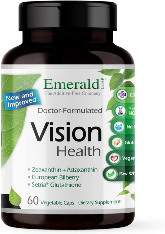 Premium Vision Health Supplement with Lutein, Zeaxanthin, & Chelated Zinc - Vegan & Gluten-Free - 60 Capsules