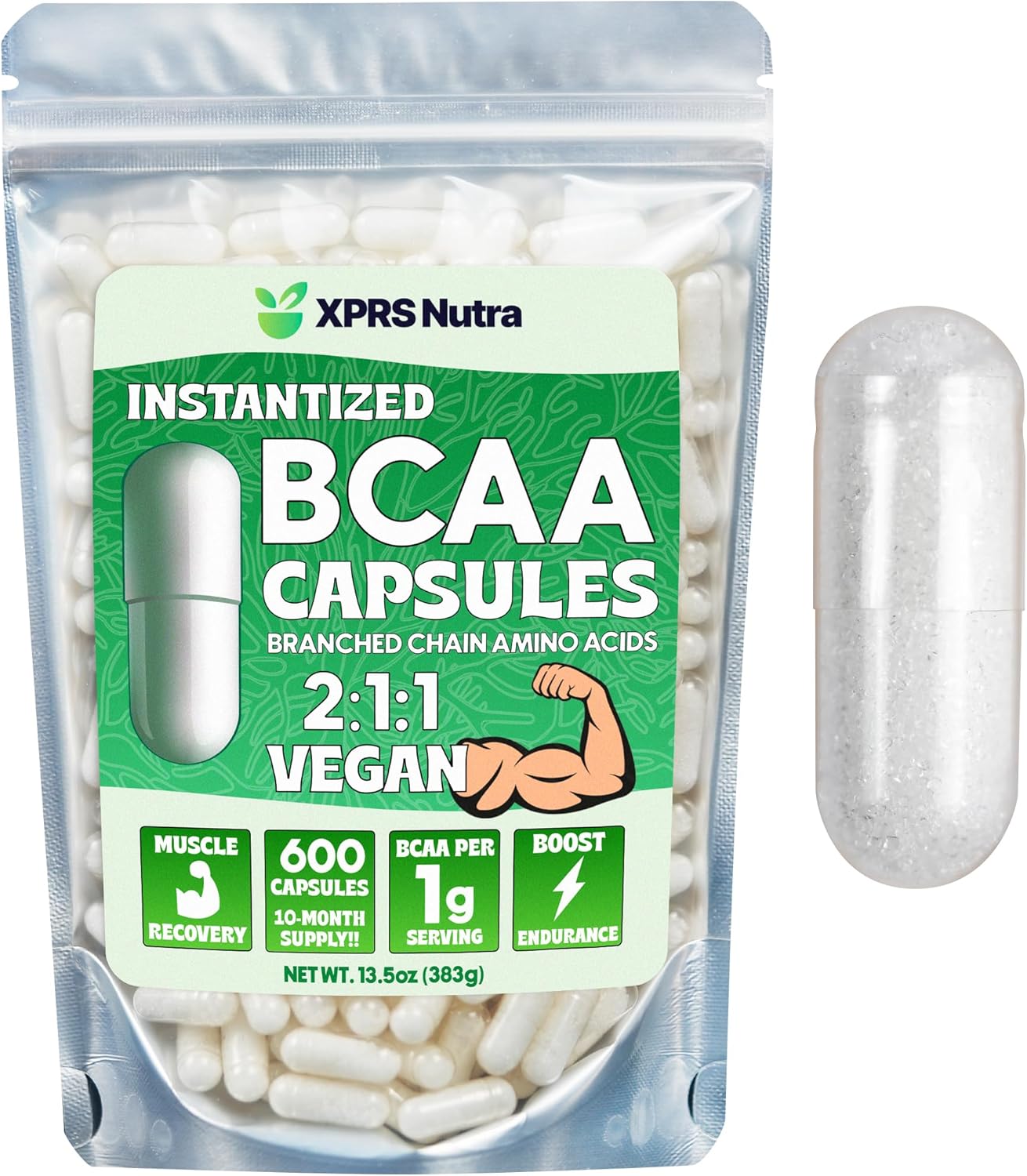 Premium XPRS Nutra BCAA Amino Acids Capsules - 6 Month Supply - Branched Chain Amino Acids Supplement