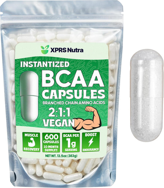 Premium XPRS Nutra BCAA Amino Acids Capsules - 6 Month Supply - Branched Chain Amino Acids Supplement
