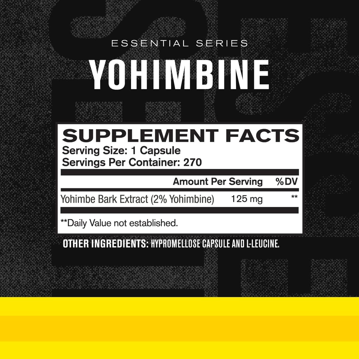 Premium Yohimbine Capsules - Extra Strength Yohimbe Bark Extract - 270 Veggie Pills for Energy & Body Recomposition - No Fillers