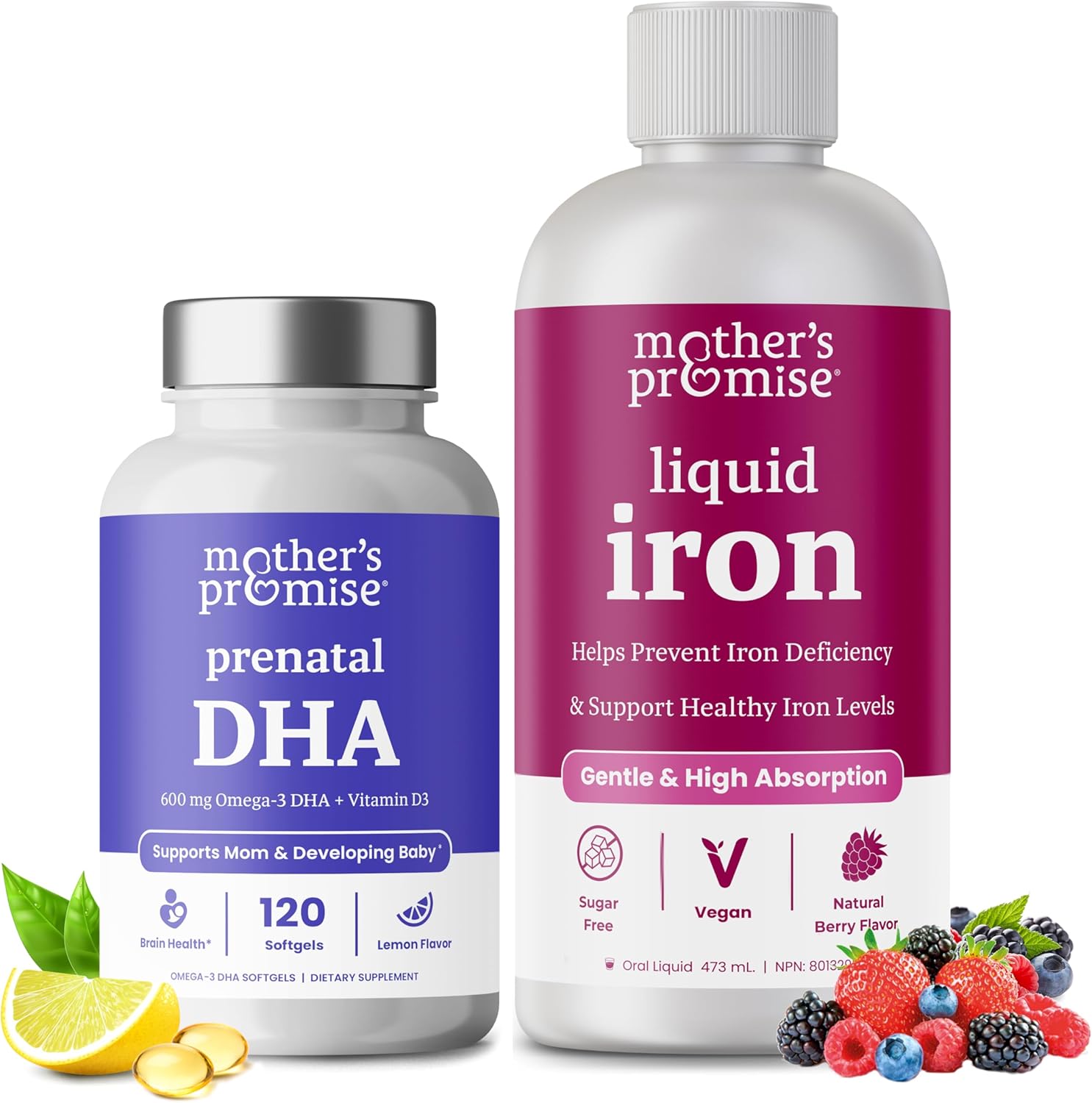 Prenatal DHA and Liquid Iron Bundle for Mother's Promise