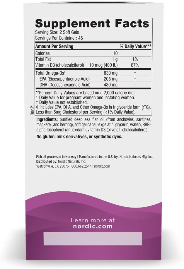 Prenatal DHA Soft Gels - Omega-3 + Vitamin D3 for Baby's Brain Development - 90ct - Non-GMO - 45 Servings
