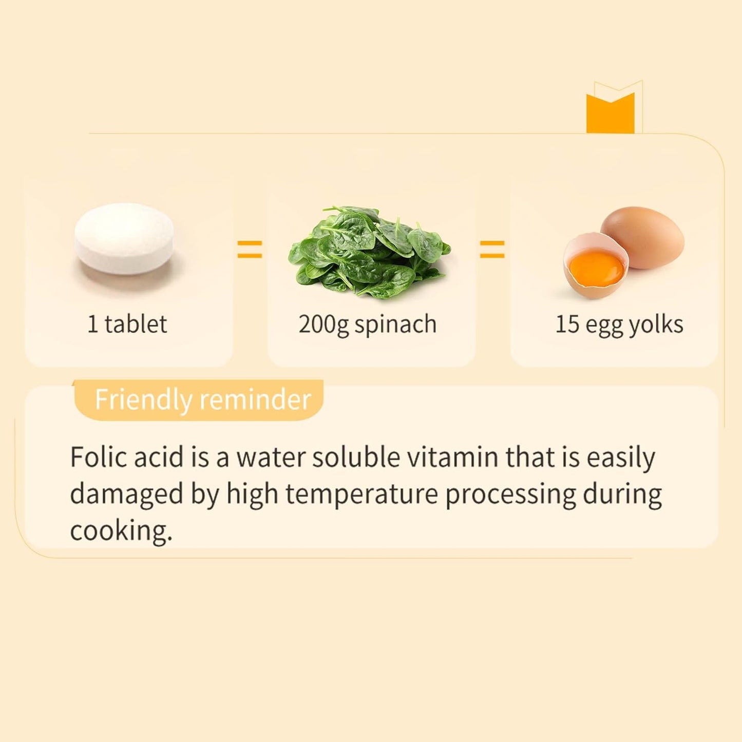 Prenatal Folic Acid Tablets for Healthy Baby Nervous System & Development, Essential Pregnancy Vitamins, 90 Count
