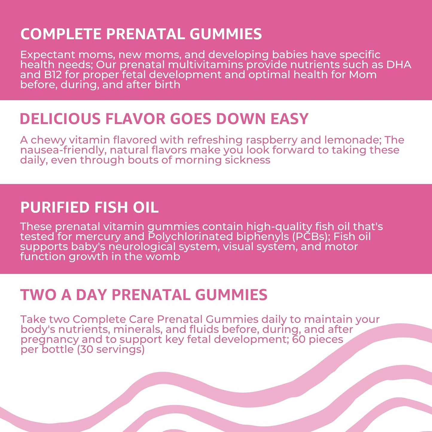 Prenatal Gummies with DHA + EPA Omega 3s for Baby Blues