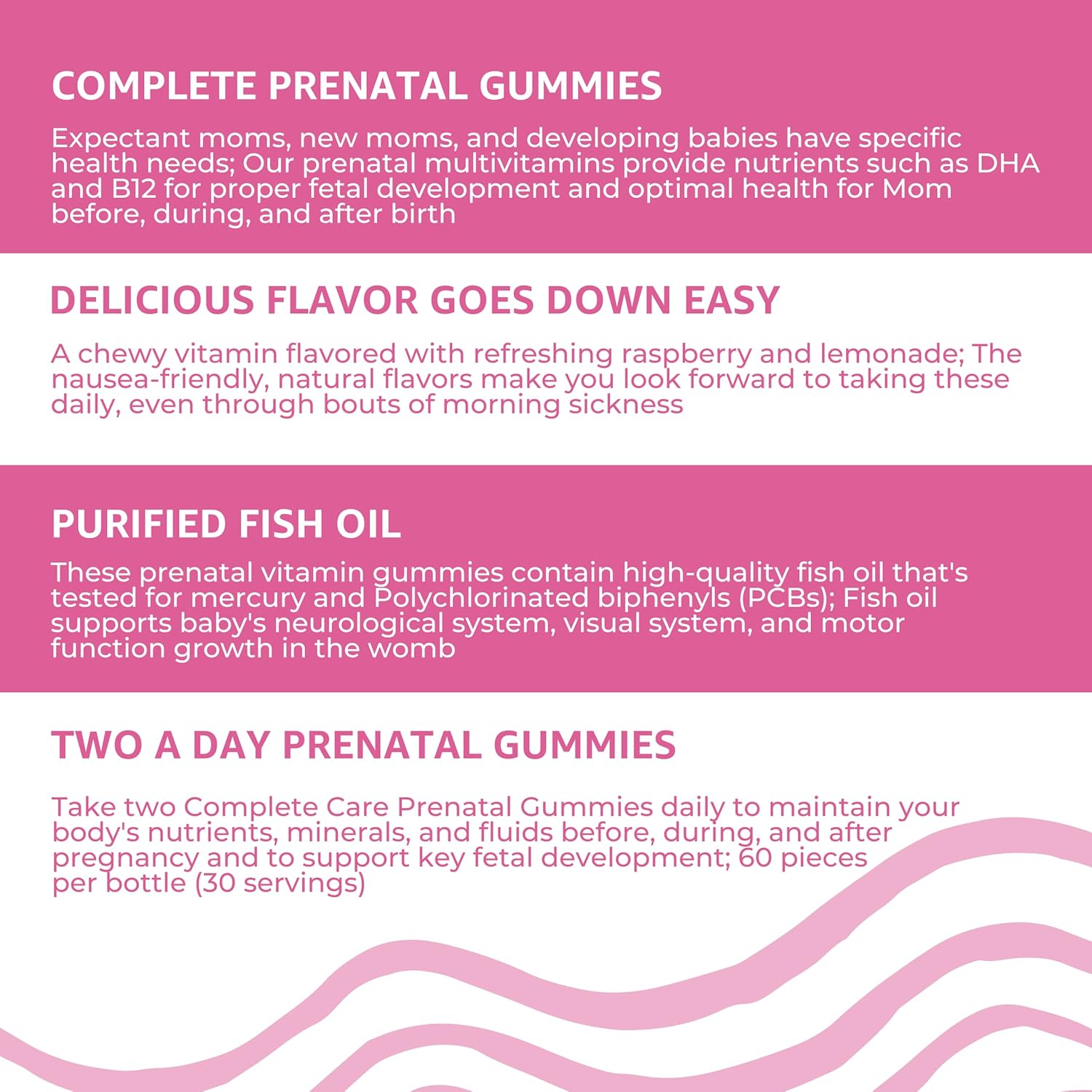 Prenatal Gummies with DHA + EPA Omega 3s for Baby Blues