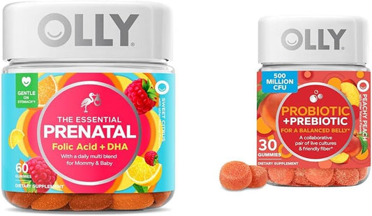 Prenatal Gummy Multivitamin with Folic Acid, Probiotics, and Fiber - 30 Day Supply