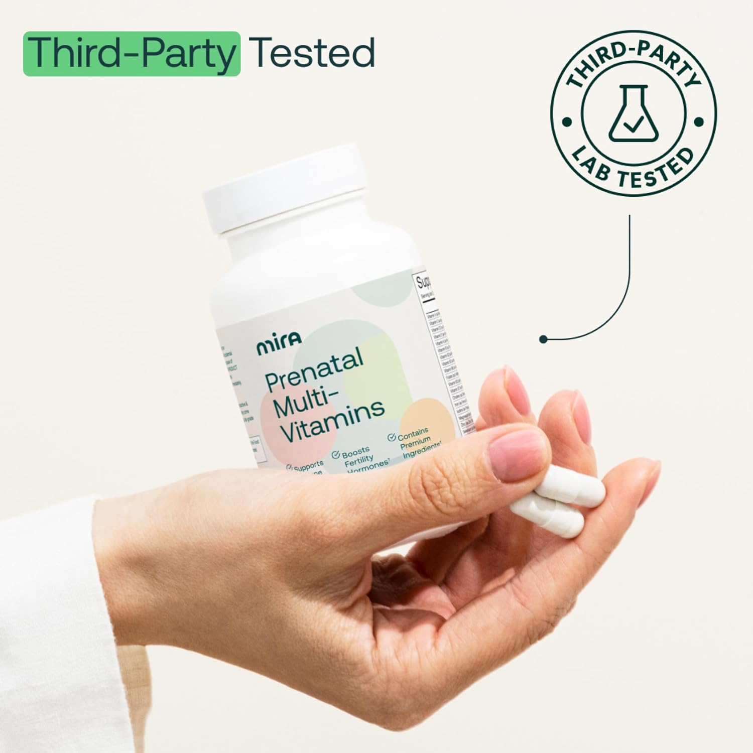 Prenatal Multi-Vitamin for Women with Folate & Choline, 60 Capsules - Supports Pregnancy & Fetal Development