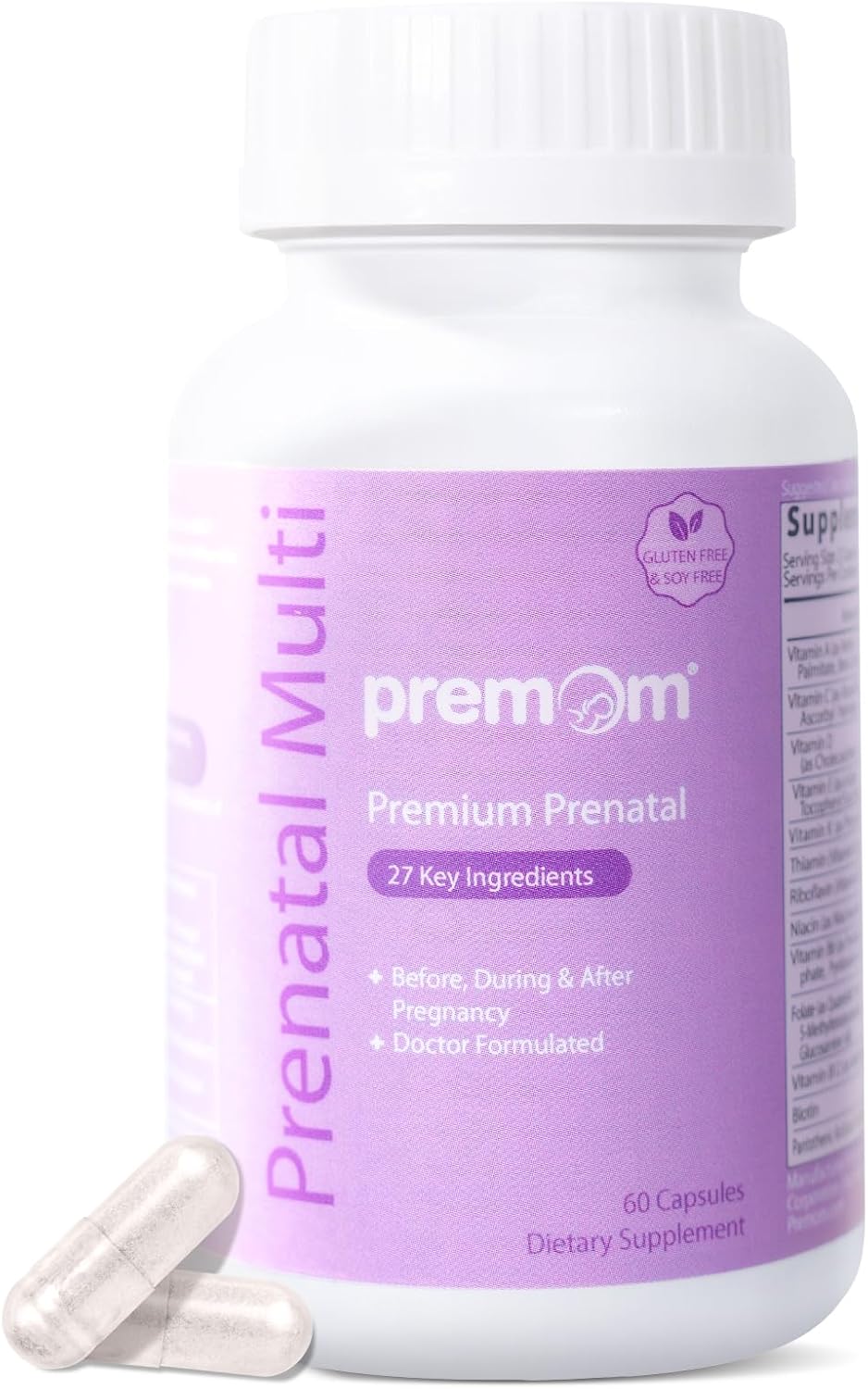 Prenatal Multivitamin for Women with DHA Fish Oil - 2 Bottles of Vitamin Supplements