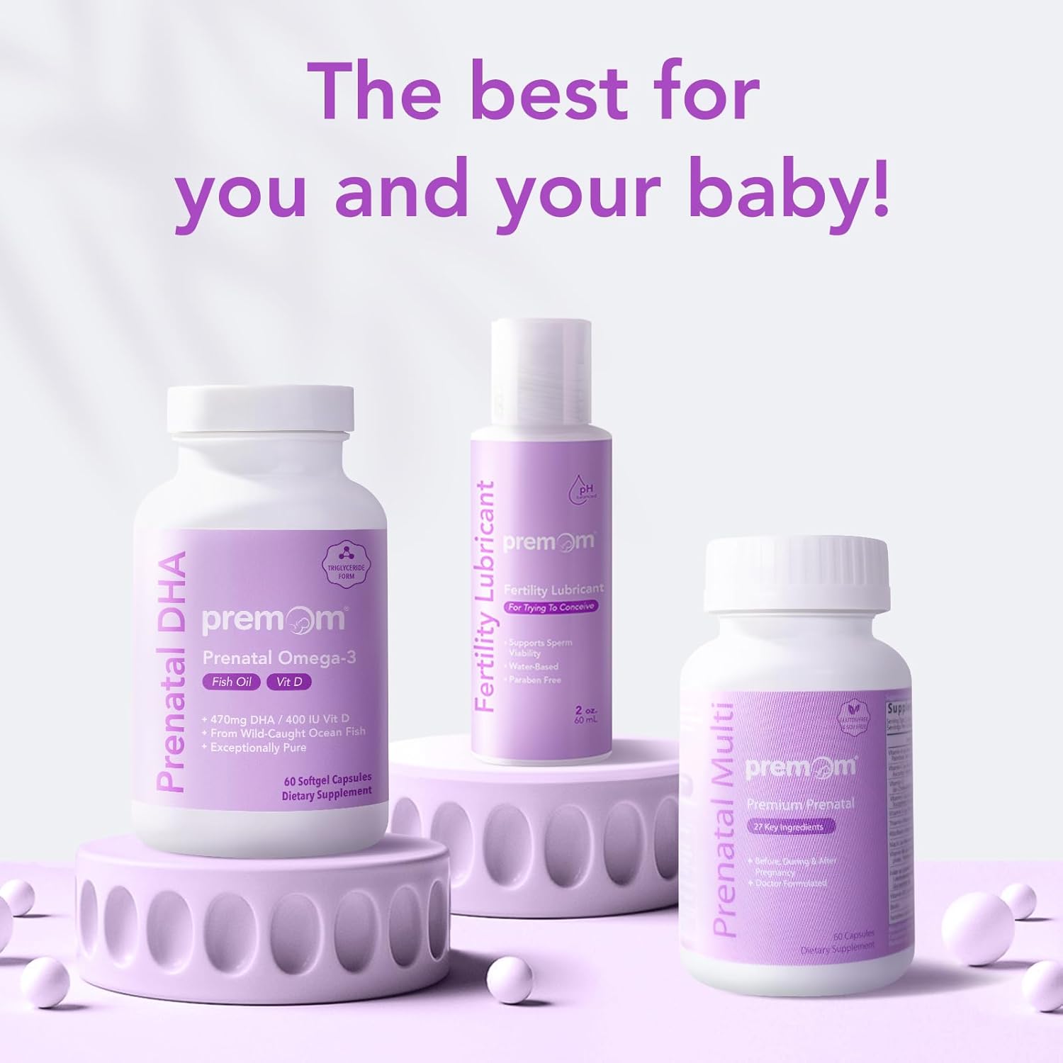 Prenatal Multivitamin for Women with DHA Fish Oil - 2 Bottles of Vitamin Supplements