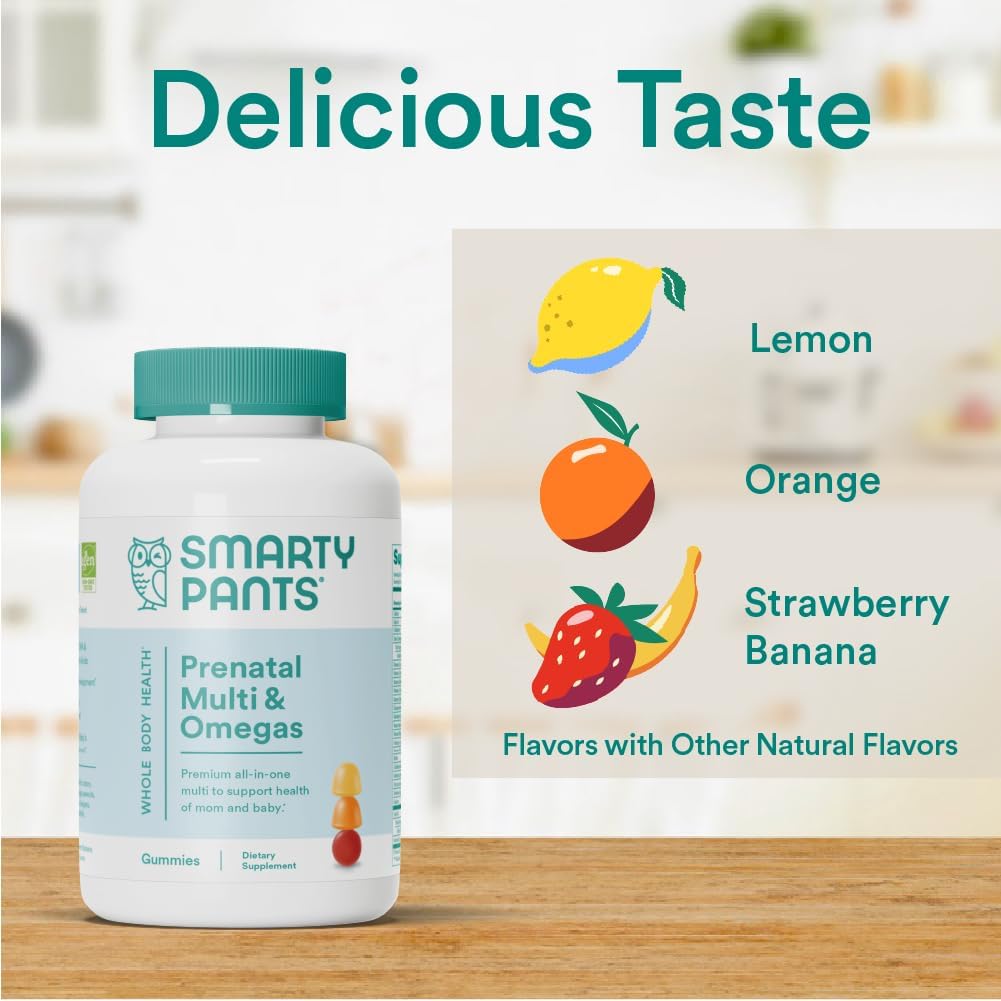 Prenatal Multivitamin Gummies with Omega 3, Biotin, Methylfolate, D3, C, B12, B6, A, K, Zinc, Inositol - 80 Count