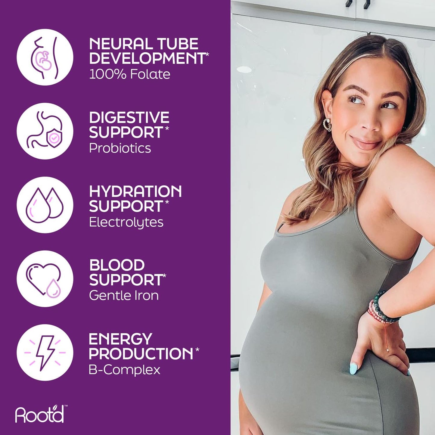Prenatal Multivitamin Powder with 25 Vitamins & Minerals, Electrolytes, Superfoods, Probiotics, Sugar-Free Hydration | 30 Packets