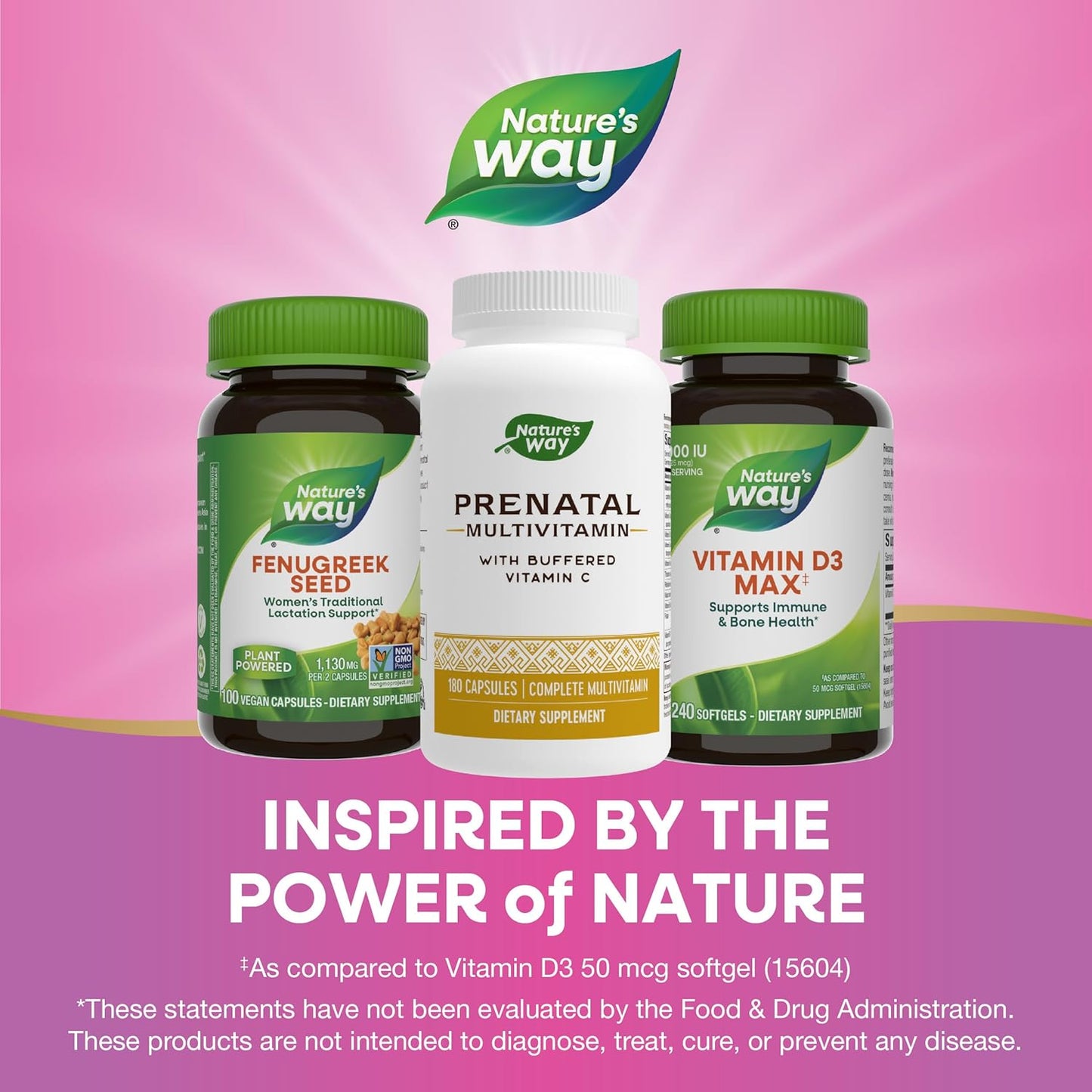 Prenatal Multivitamin with Folate for Healthy Brain and Spinal Development, 180 Capsules by Nature's Way