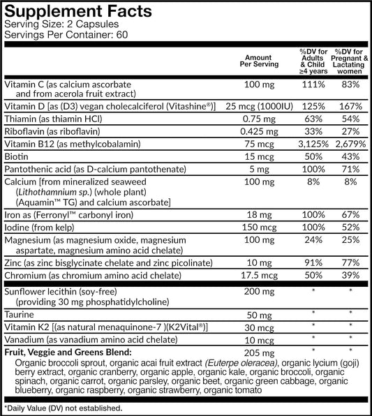 Prenatal Multivitamin with Iron by Dr. Fuhrman - 120 Capsules for Gentle Nutrition