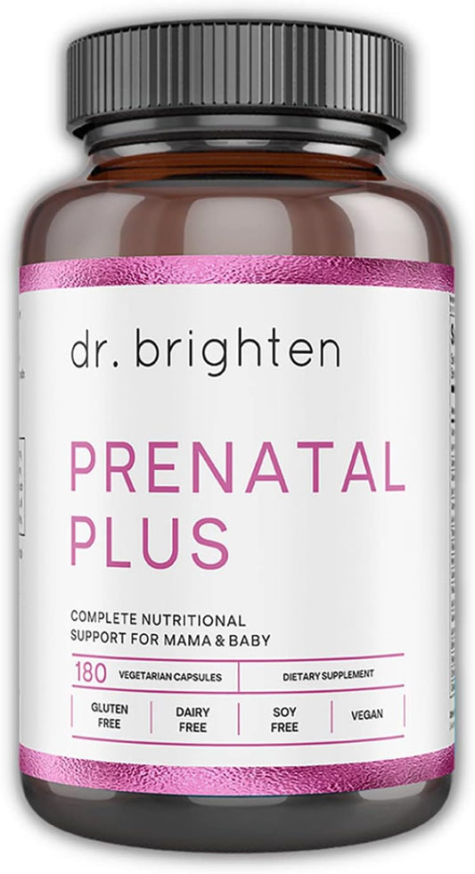Prenatal Plus for Women - Active B Vitamins, Minerals, Antioxidants - 180 Capsules, Non-GMO Vegan, Gluten/Soy-Free
