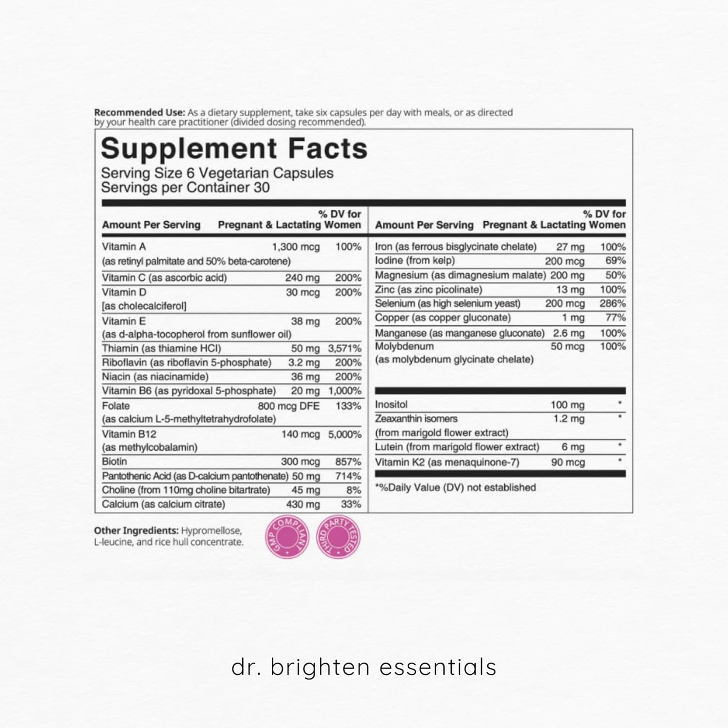 Prenatal Plus for Women - Active B Vitamins, Minerals, Antioxidants - 180 Capsules, Non-GMO Vegan, Gluten/Soy-Free