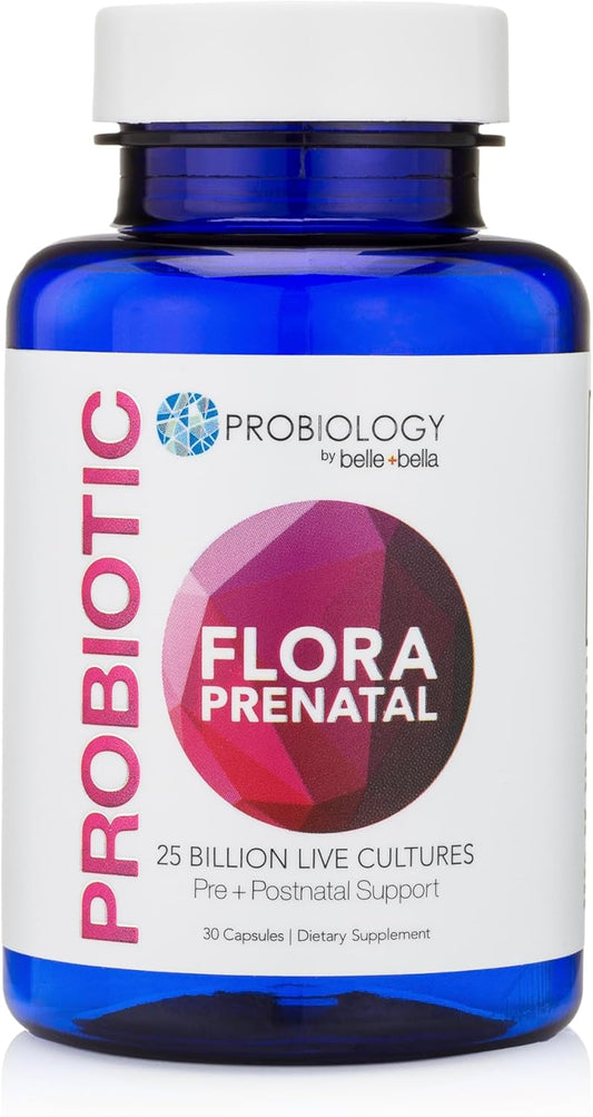 Prenatal Probiotic Capsules with Folic Acid for Women - Vegan & Gluten Free Supplement - 30 Capsules