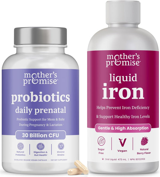 Prenatal Probiotics & Liquid Iron Bundle for Expecting Mothers