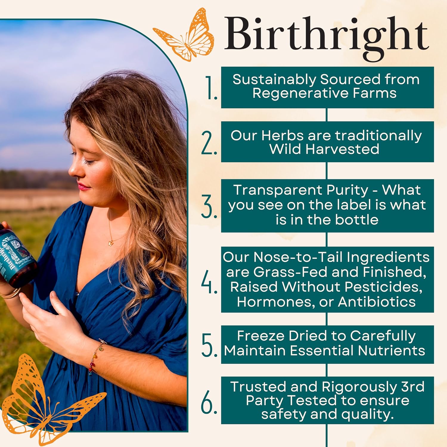 Prenatal Supplement with Folate, Choline, DHA for Fetal Development, from Grass Fed Sources and Herbal Blend Bloom