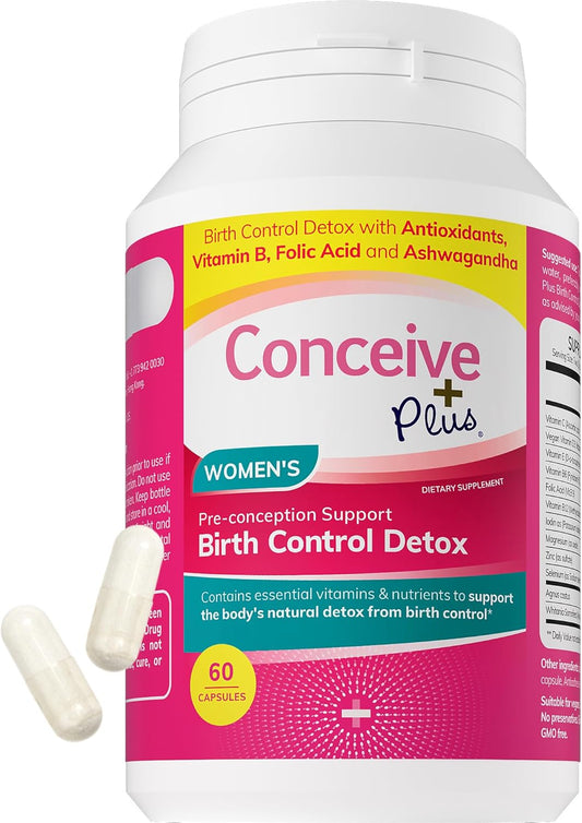 Prenatal Vitamins for Women Trying to Conceive - Hormone Balance & Ovarian Health Support - Birth Control Detox Supplement - 60 Capsules