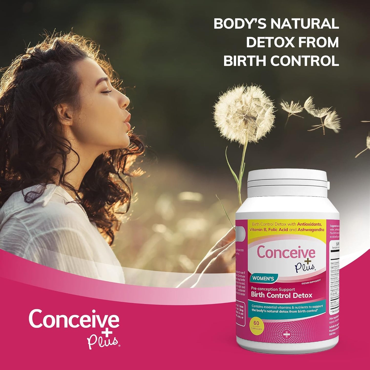 Prenatal Vitamins for Women Trying to Conceive - Hormone Balance & Ovarian Health Support - Birth Control Detox Supplement - 60 Capsules