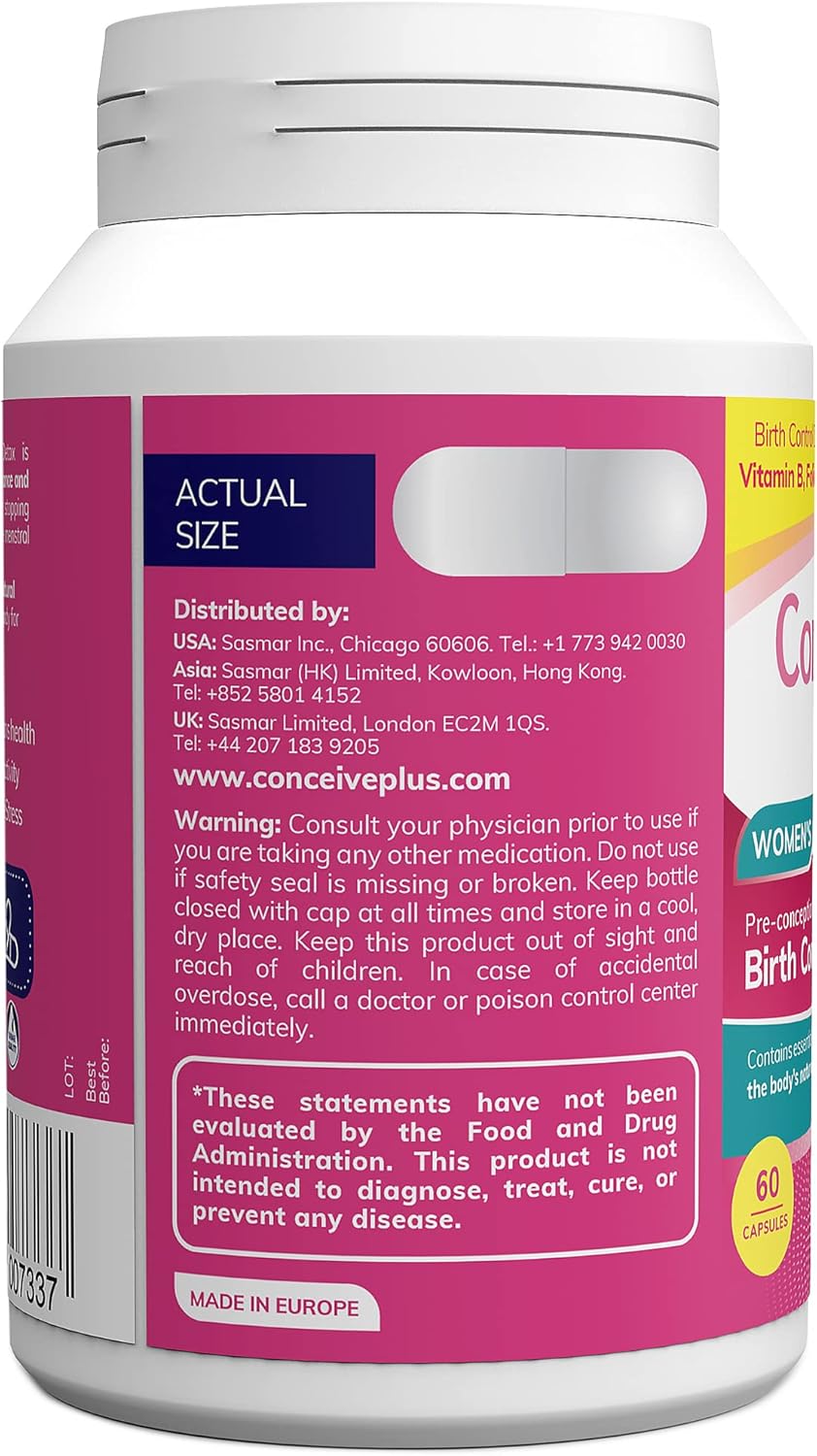 Prenatal Vitamins for Women Trying to Conceive - Hormone Balance & Ovarian Health Support - Birth Control Detox Supplement - 60 Capsules