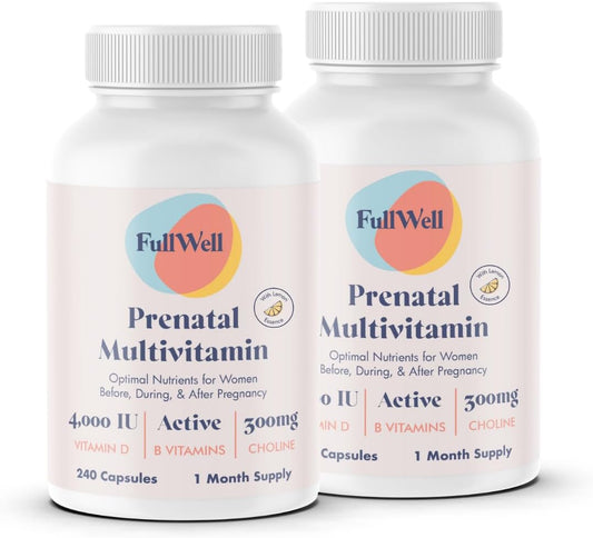 Prenatal Vitamins with Choline, Folate, Vitamin D | 26 Essential Nutrients | Dietitian-Formulated | OBGYN Recommended | Non-GMO | Third-Party Tested | 60 Servings