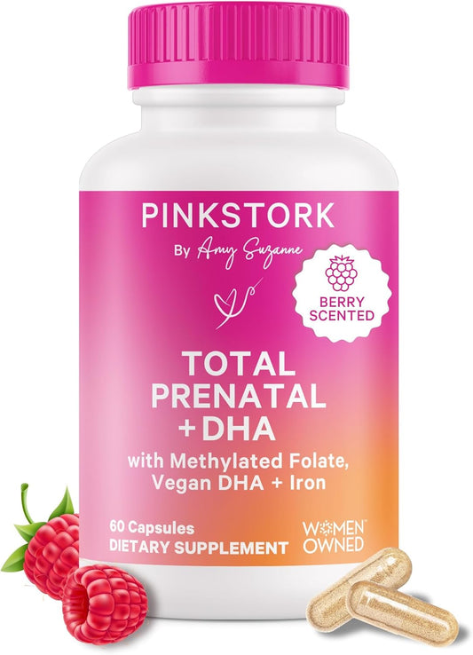 Prenatal Vitamins with DHA, Folate, Iron, Choline, and Vitamin B12 - Supports Fetal Development - 60 Capsules