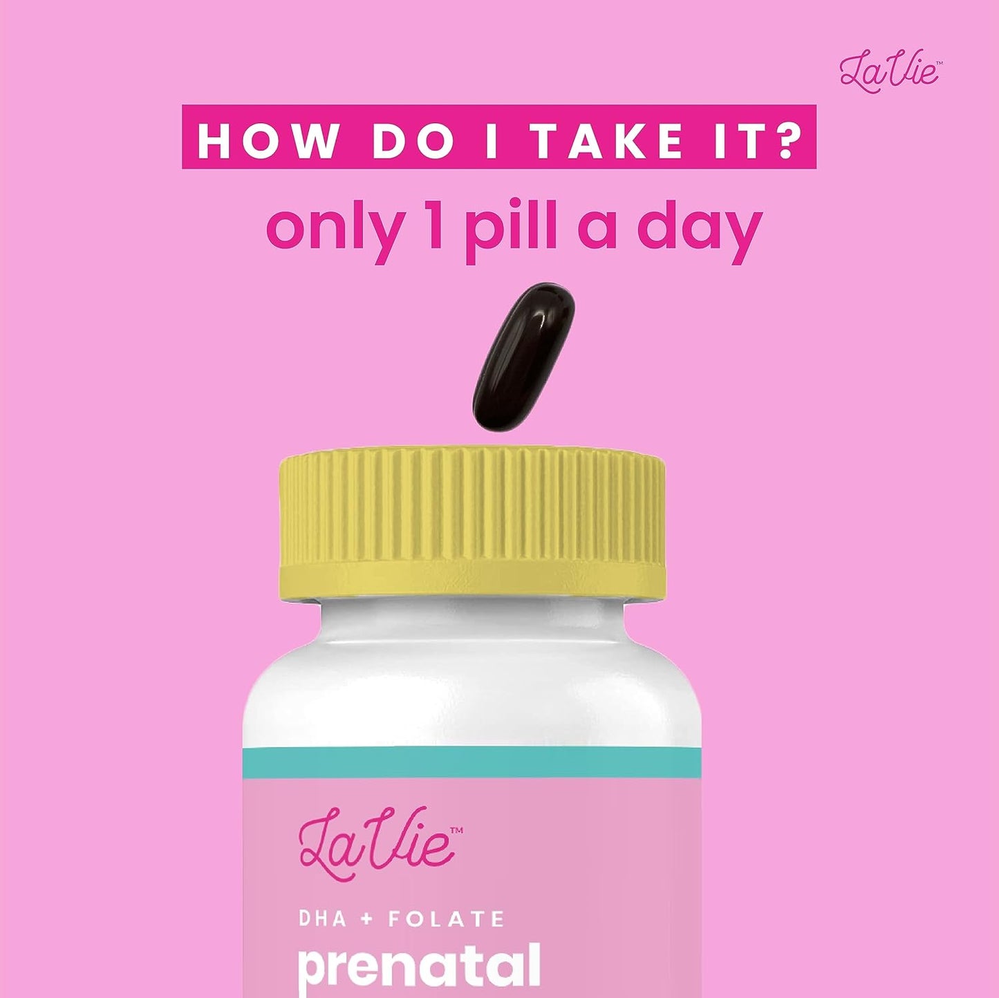 Prenatal Vitamins with Ginger, DHA, Folic Acid, & Iron - Essential for Baby's Brain & Body - Non-GMO, Gluten-Free (1 Month Supply)