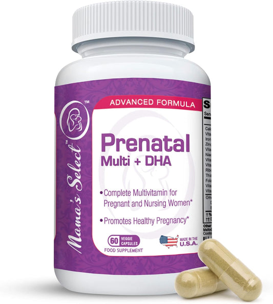 Prenatal Vitamins with Iron, Vitamin D, DHA, Folic Acid - Slow-Release, Gentle on Stomach, 60 Capsules