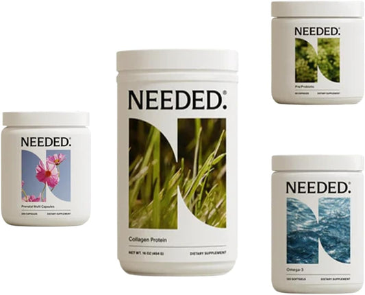 Prenatal Wellness Bundle: Multivitamin, Omega-3, Collagen, Prebiotic-Probiotic - Pregnancy, Breastfeeding, Postpartum - 30 Days
