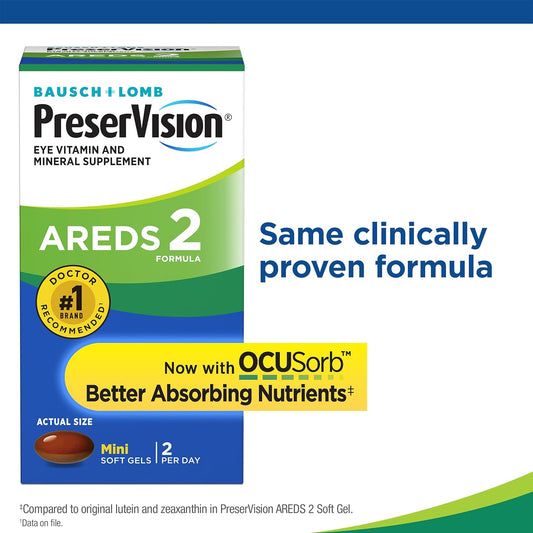 PreserVision AREDS 2 Eye Vitamin & Mineral Softgels with Lutein, Vitamin C, Zeaxanthin, Zinc & Vitamin E - 240 Count