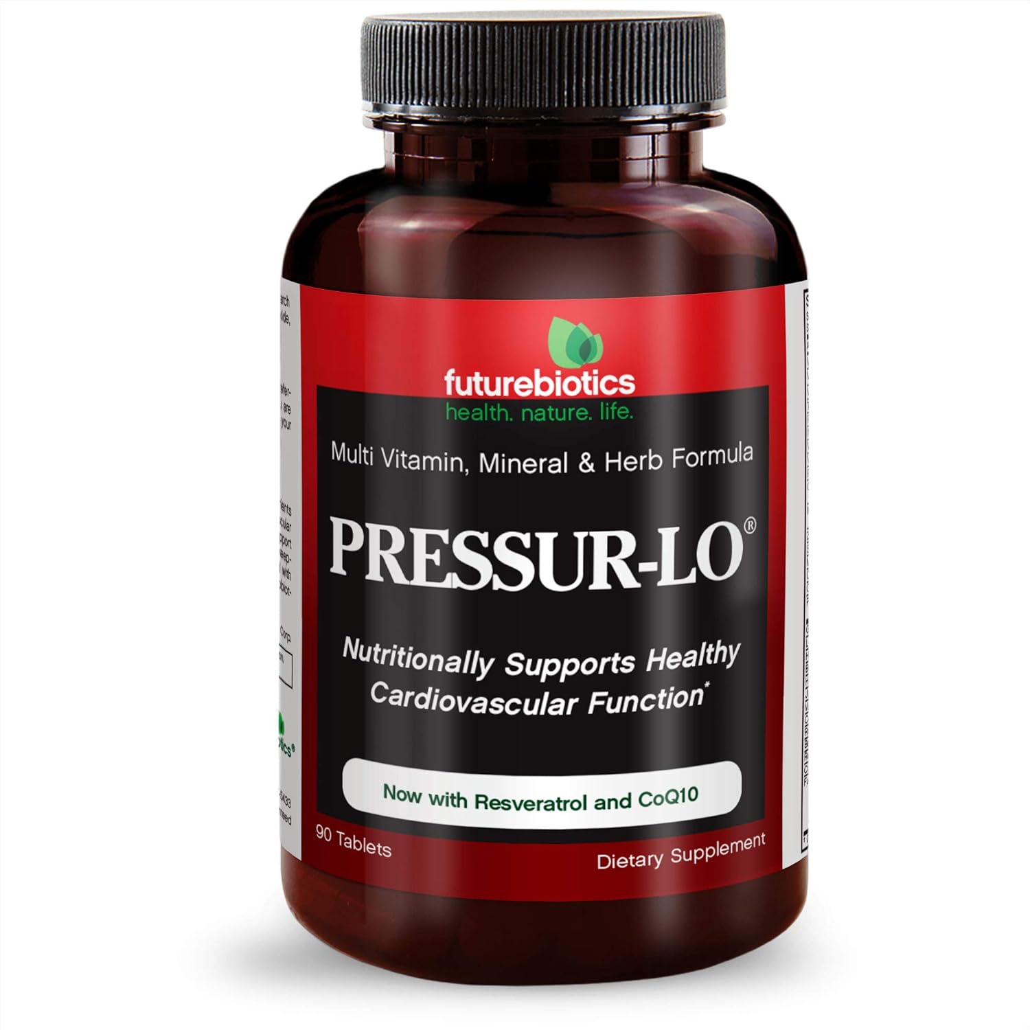 Pressur-Lo Multi-Vitamin with CoQ10, Garlic, Calcium, Magnesium, Niacin, Resveratrol - 90 Tablets, cGMP Facility, Heavy Metal Tested