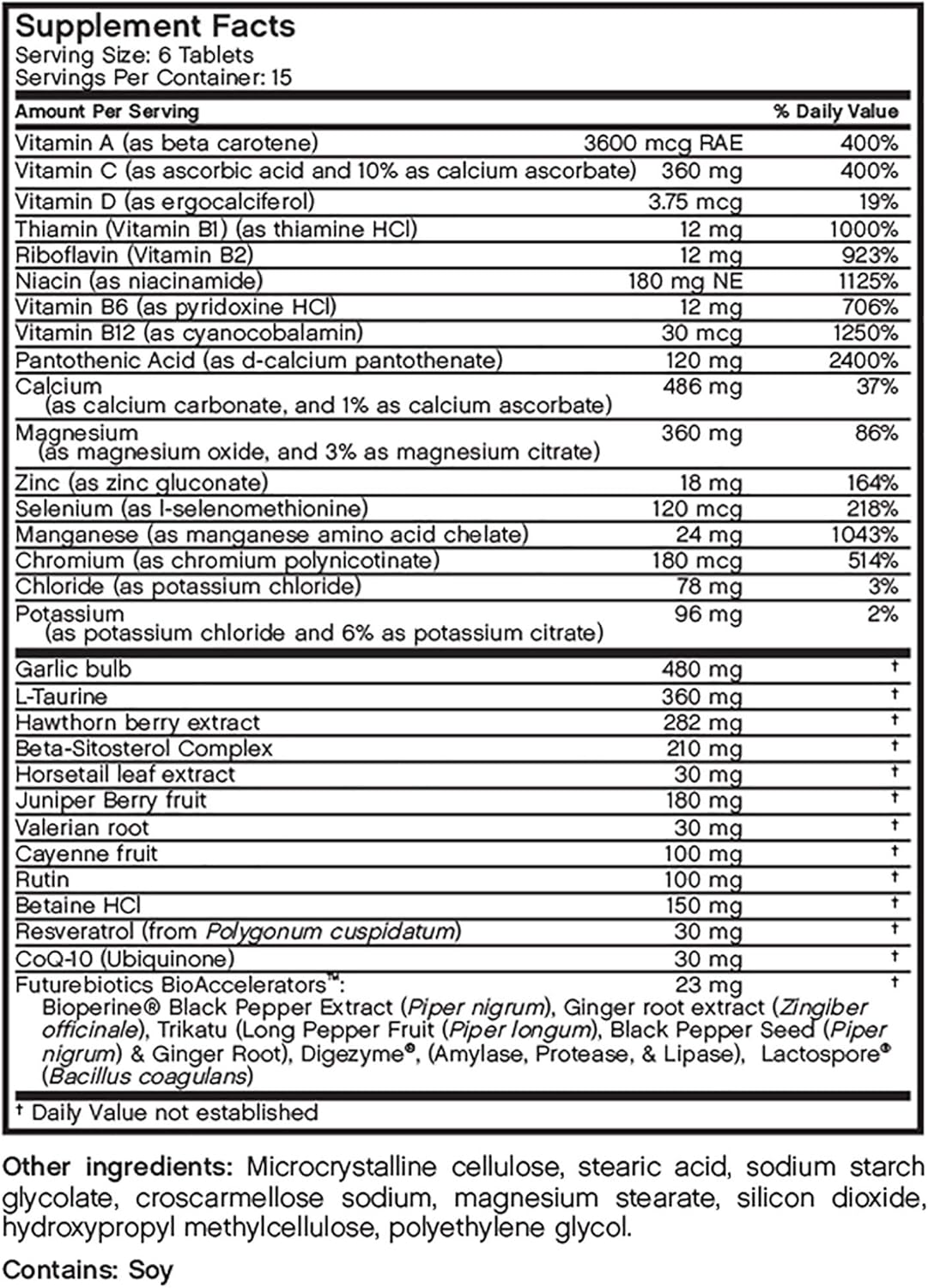 Pressur-Lo Multi-Vitamin with CoQ10, Garlic, Calcium, Magnesium, Niacin, Resveratrol - 90 Tablets, cGMP Facility, Heavy Metal Tested