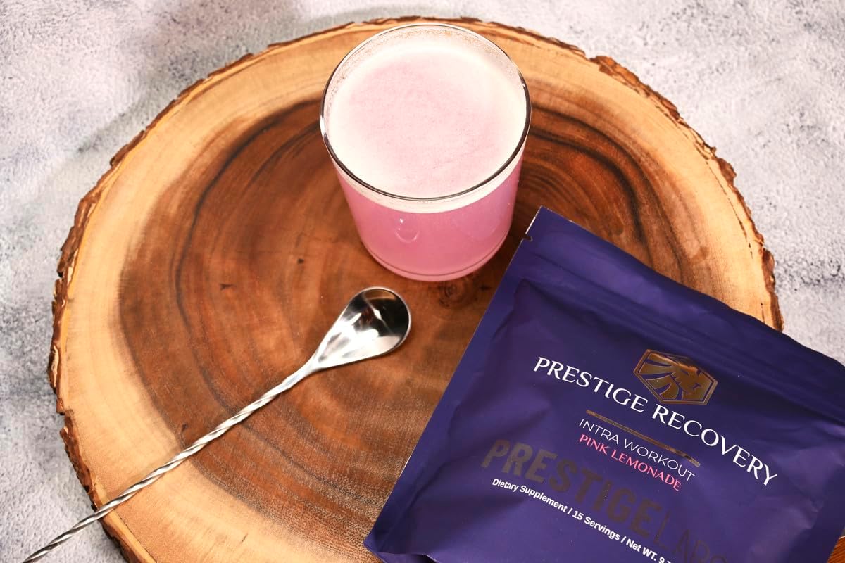 Prestige Labs Pink Lemonade Intra-Workout EAA Amino Acid Powder - Gluten Free, Muscle Growth, Quick Recovery - 20 Servings