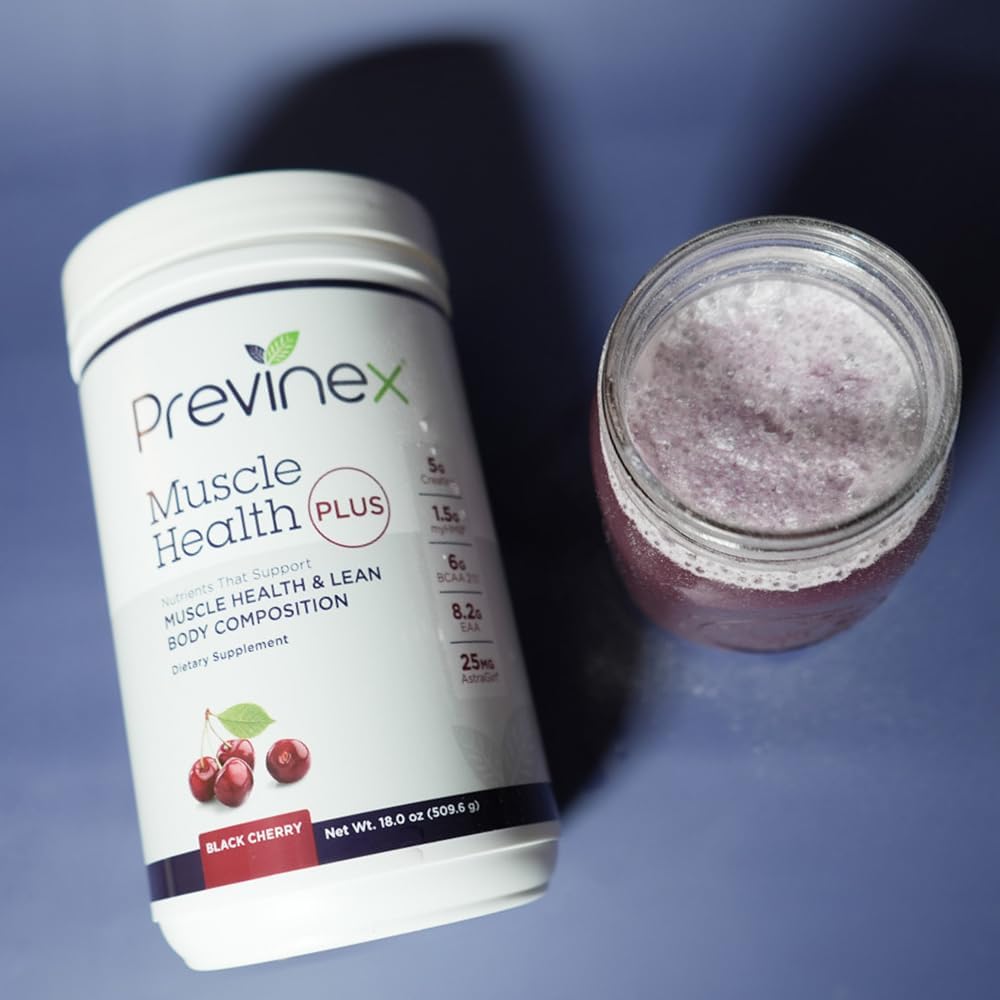Previnex Muscle Health Plus: Complete Formula for Muscle Support with Creatine Monohydrate, myHMB, BCAA, Essential Amino Acids & Astragin