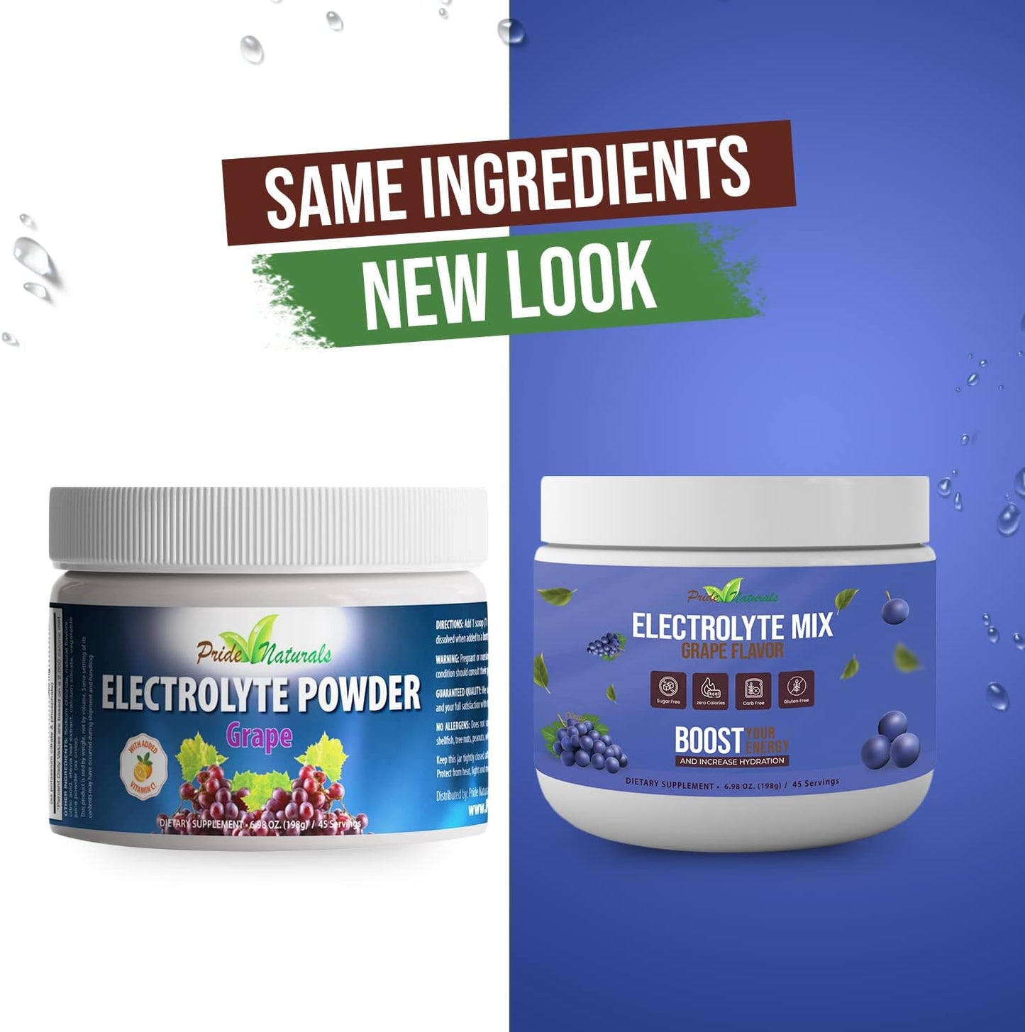 Pride Naturals Inc Electrolyte Powder - Grape Flavored Hydration Beverage for Keto & Paleo, Sugar-Free & Vegan Workout Recovery with Immune Boosting Vitamins