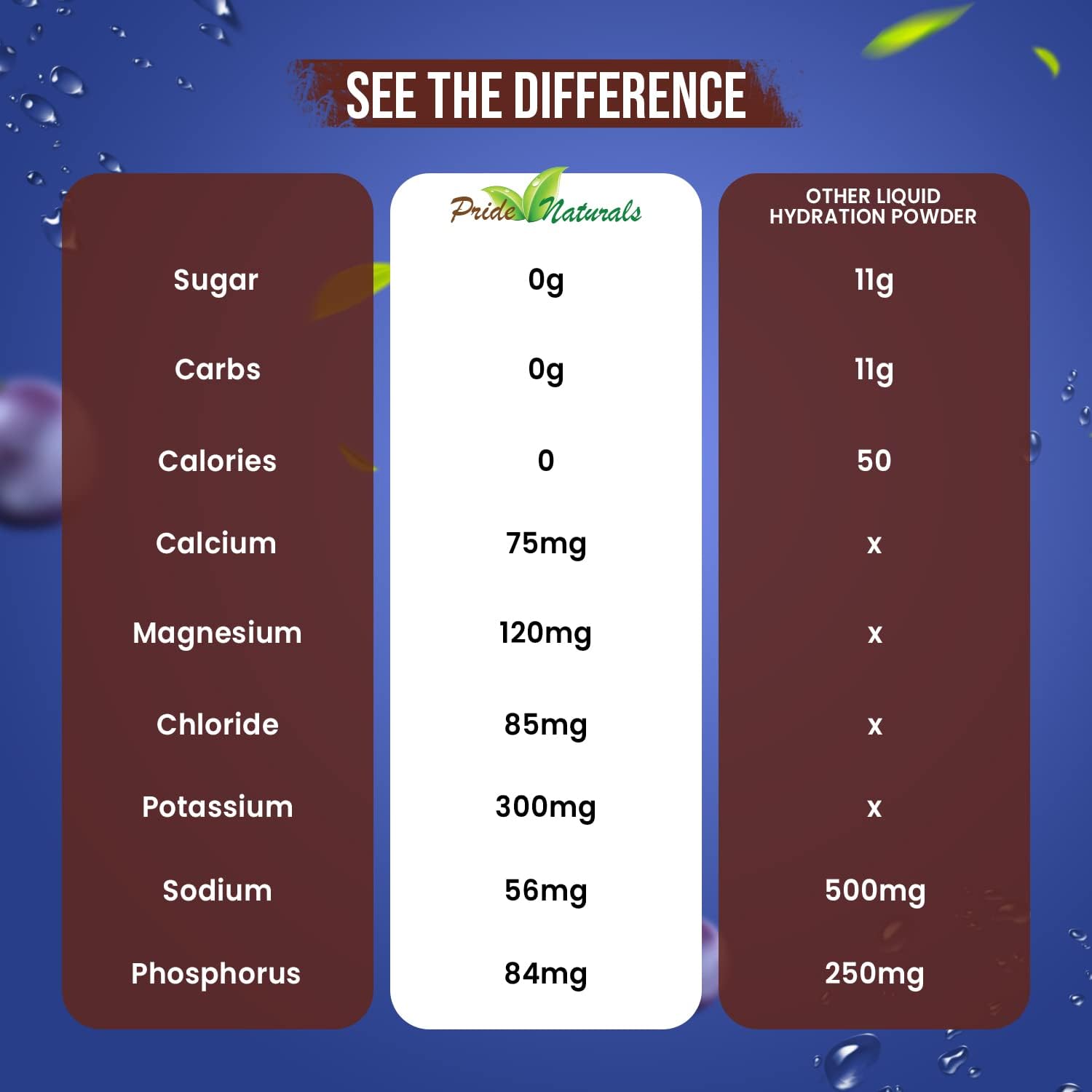 Pride Naturals Inc Electrolyte Powder - Grape Flavored Hydration Beverage for Keto & Paleo, Sugar-Free & Vegan Workout Recovery with Immune Boosting Vitamins