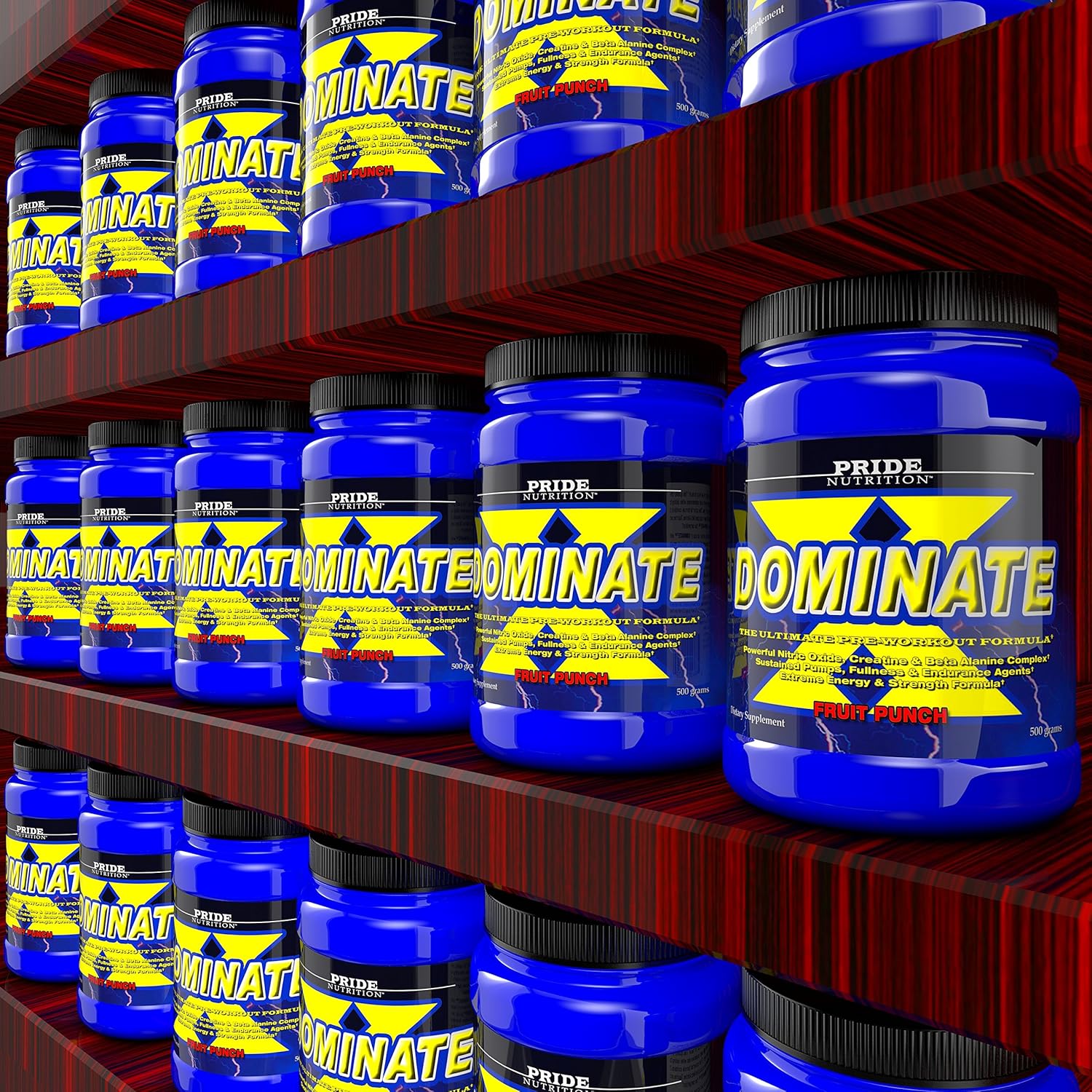 Pride Nutrition Dominate X Pre Workout Supplement - Boost Energy and Endurance with 500g Nitric Oxide & Creatine - Men and Women - 25 Servings (Fruit Punch)