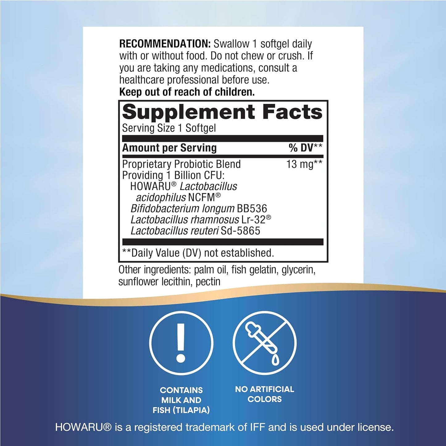 Primadophilus Reuteri Probiotic Pearls for Men and Women - 1 Billion Culture, 4 Strains, Supports Digestive and Immune Health - 60 Softgels